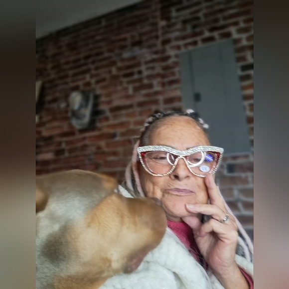 Accessories - 2:00 READING NUDE COLOR CAT EYE RINESTONE GLASSES